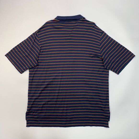 Ralph Lauren Polo Shirt Mens XL Extra Large Navy Golf Striped Pima Cotton Preppy - Picture 6 of 9